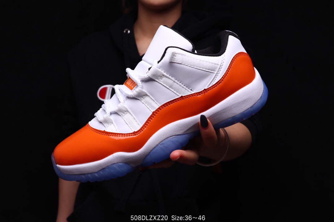 New 2019 Jordan 11 Low White Orange - Click Image to Close